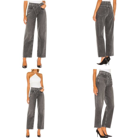 Agolde Criss Cross Straight Leg High Rise Jeans Size 26 In Synchronize Wash - Picture 6 of 15